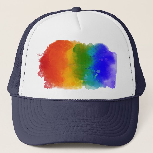 SlipperyJoe's modern pride splatter energy and col Trucker Hat (Front)