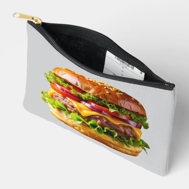 SlipperyJoe's mouthwatering cheeseburger crispy ba Accessory Pouch (Open)