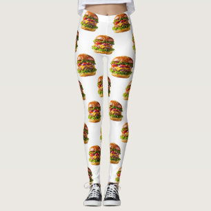 SlipperyJoe's mouthwatering cheeseburger crispy ba Leggings