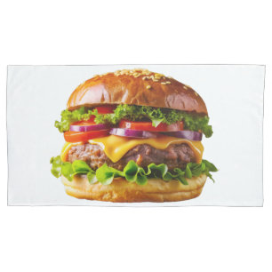SlipperyJoe's mouthwatering cheeseburger crispy ba Pillowcase