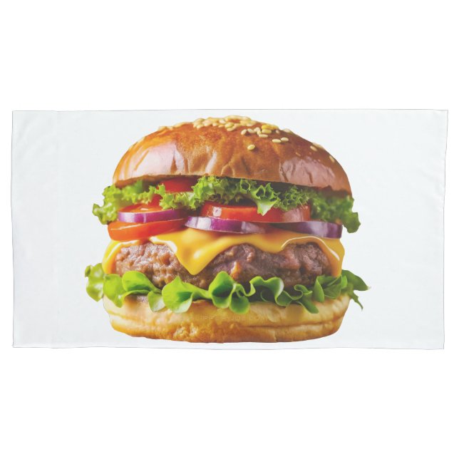 SlipperyJoe's mouthwatering cheeseburger crispy ba Pillowcase (Front)