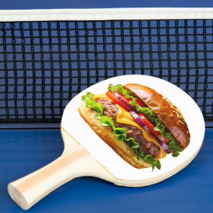 SlipperyJoe's mouthwatering cheeseburger crispy ba Ping Pong Paddle