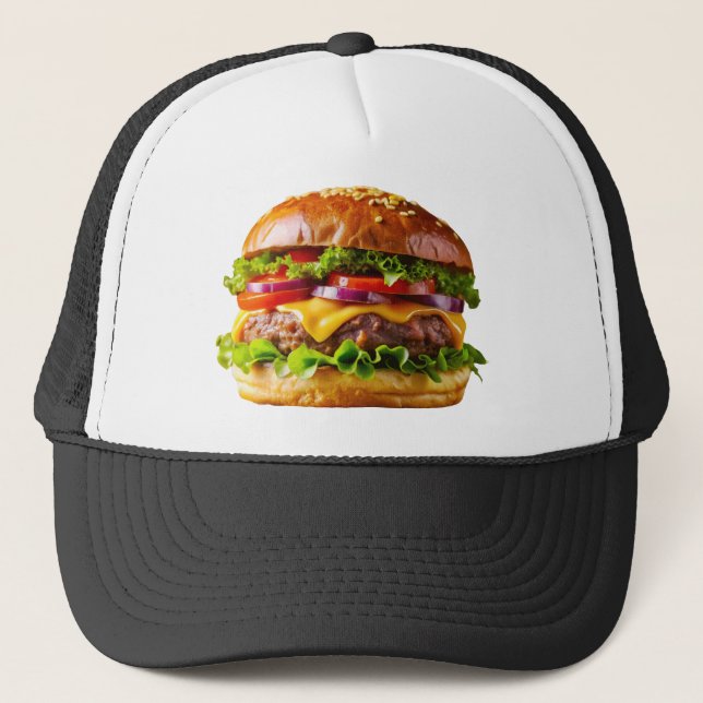 SlipperyJoe's mouthwatering cheeseburger crispy ba Trucker Hat (Front)