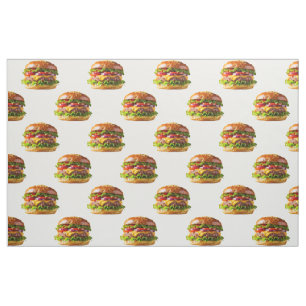 SlipperyJoe's mouthwatering stacked hamburger thic Fabric