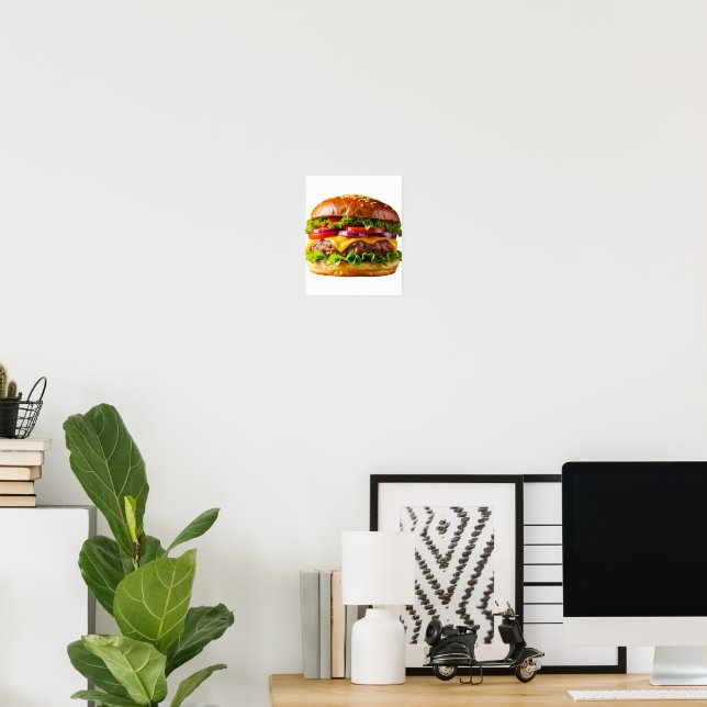 SlipperyJoe's mouthwatering stacked hamburger thic Poster (Home Office)