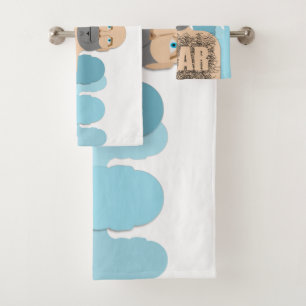 SlipperyJoe's muscular bald bear man stylised cart Bath Towel Set