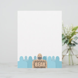SlipperyJoe's muscular bald bear man stylised cart Custom Letterhead