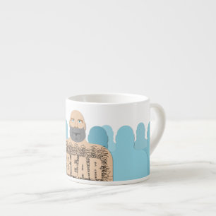 SlipperyJoe's muscular bald bear man stylised cart Espresso Cup