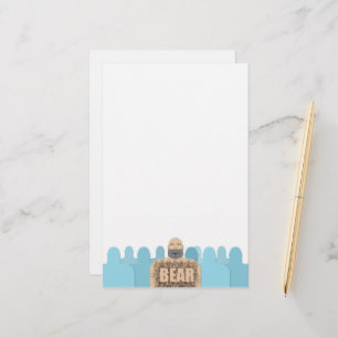 SlipperyJoe's muscular bald bear man stylised cart Stationery