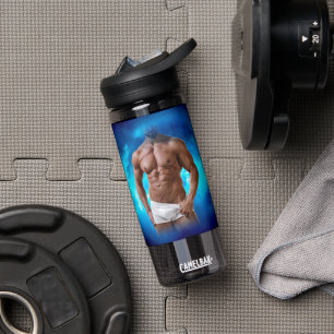 SlipperyJoe's muscular bearded man shirtless sixpa Water Bottle