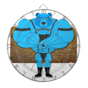 SlipperyJoe's muscular blue bear cartoon style ill Dartboard