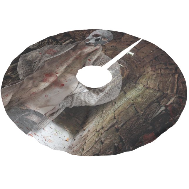 SlipperyJoe's muscular ghost stone dimly lit tunne Brushed Polyester Tree Skirt (Angled)