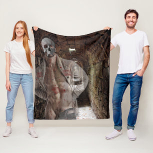 SlipperyJoe's muscular ghost stone dimly lit tunne Fleece Blanket
