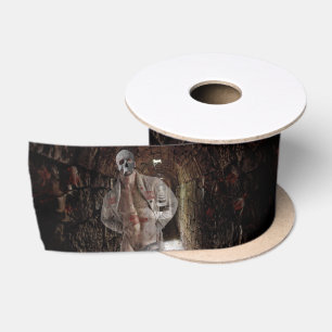 SlipperyJoe's muscular ghost stone dimly lit tunne Satin Ribbon