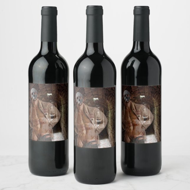 SlipperyJoe's muscular ghost stone dimly lit tunne Wine Label (Bottles)