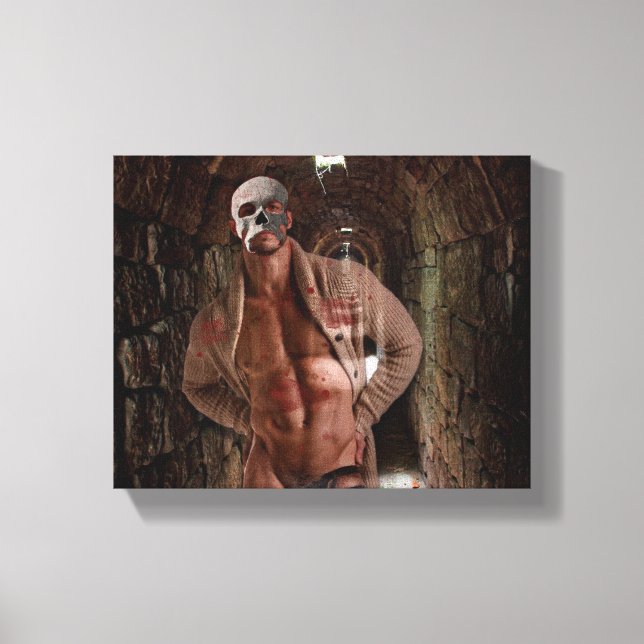 SlipperyJoe's muscular ghost stone tunnel Hallowee Canvas Print (Front)