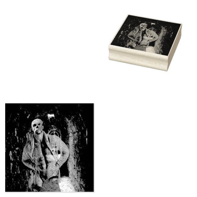 SlipperyJoe's muscular ghost stone tunnel Hallowee Rubber Stamp (Stamped)