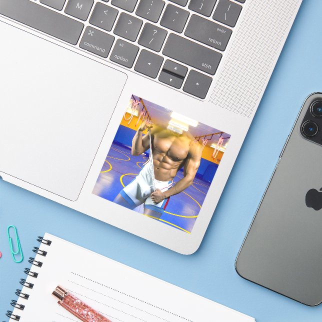 SlipperyJoe's muscular man bulge six-pack gym trai (Laptop w/ iPhone)