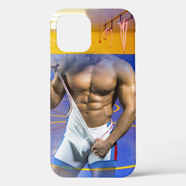 SlipperyJoe's muscular man bulge six-pack gym trai Case-Mate iPhone Case (Back)