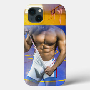 SlipperyJoe's muscular man bulge six-pack gym trai iPhone 13 Case
