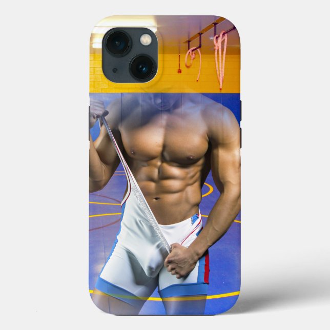 SlipperyJoe's muscular man bulge six-pack gym trai Case-Mate iPhone Case (Back)