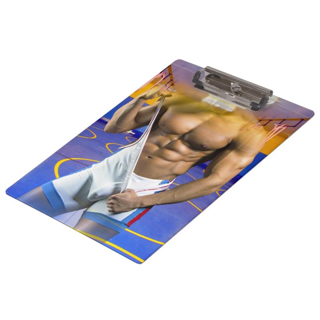 SlipperyJoe's muscular man bulge six-pack gym trai Clipboard (Angled)