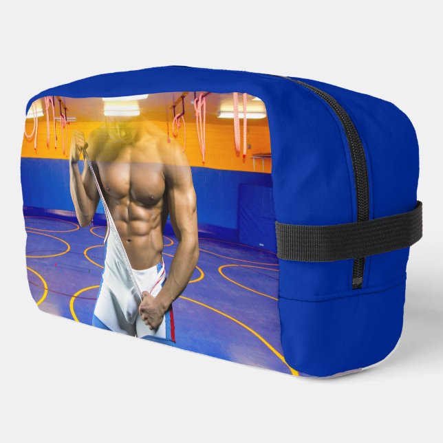 SlipperyJoe's muscular man bulge six-pack gym trai Dopp Kit (Left Corner)