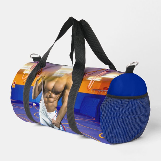 SlipperyJoe's muscular man bulge six-pack gym trai Duffle Bag (Right Corner)