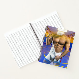 SlipperyJoe's muscular man bulge six-pack gym trai Notebook