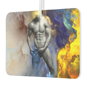 SlipperyJoe's muscular man physique steamy shirtle Car Air Freshener
