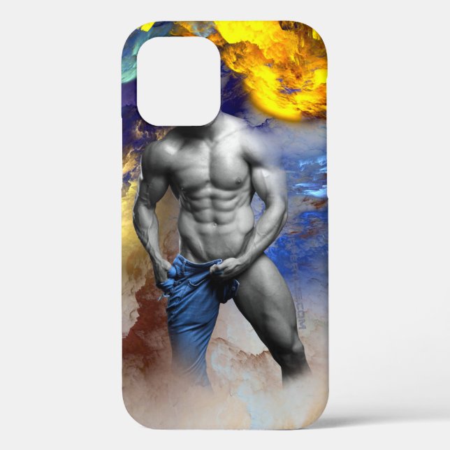SlipperyJoe's muscular man physique steamy shirtle Case-Mate iPhone Case (Back)