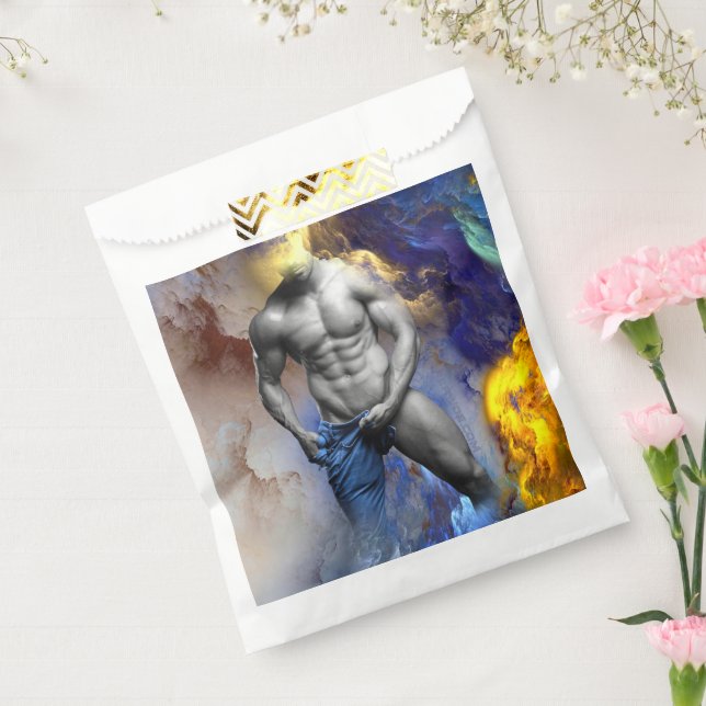 SlipperyJoe's muscular man physique steamy shirtle Favour Bags (Sealed)