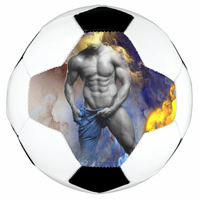 SlipperyJoe's muscular man physique steamy shirtle Football (Front)