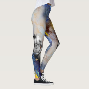 SlipperyJoe's muscular man physique steamy shirtle Leggings