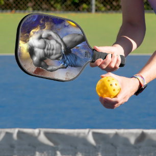 SlipperyJoe's muscular man physique steamy shirtle Pickleball Paddle