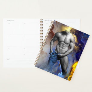 SlipperyJoe's muscular man physique steamy shirtle Planner