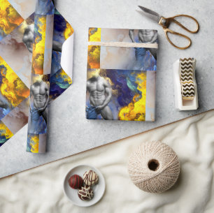 SlipperyJoe's muscular man physique steamy shirtle Wrapping Paper