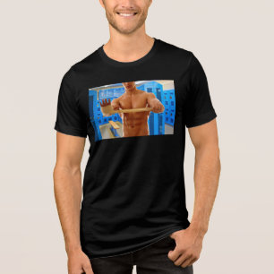 SlipperyJoe's muscular man shirtless chest 6-pack  Tri-Blend Shirt