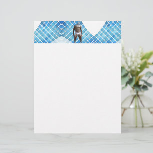 SlipperyJoe's muscular man six-pack abs white unde Custom Letterhead