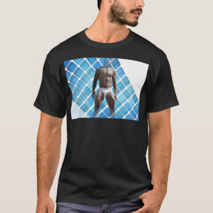 SlipperyJoe's muscular man six-pack abs white unde T-Shirt