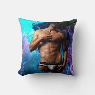 SlipperyJoe's muscular man underwear bulge cosmic Cushion