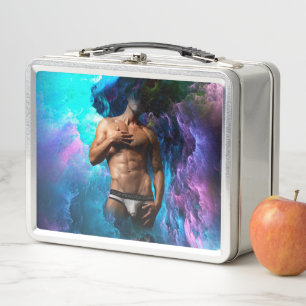 SlipperyJoe's muscular man underwear bulge cosmic  Metal Lunch Box