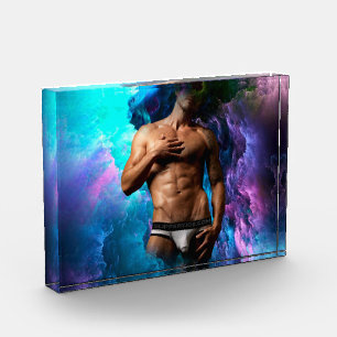 SlipperyJoe's muscular man underwear bulge cosmic Photo Block