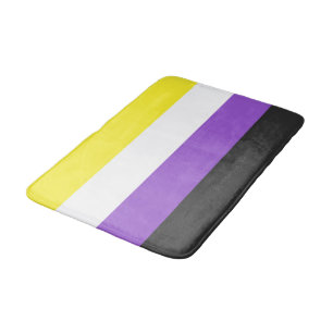 SlipperyJoe's Nonbinary Pride Flag gay gifts LGBTQ Bath Mat