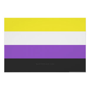 SlipperyJoe's Nonbinary Pride Flag gay gifts LGBTQ Poster