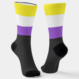 SlipperyJoe's Nonbinary Pride Flag gay gifts LGBTQ Socks