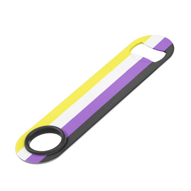 SlipperyJoe's Nonbinary Pride Flag yellow white pu (Back Angled)