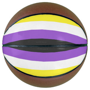 SlipperyJoe's Nonbinary Pride Flag yellow white pu Basketball