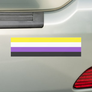 SlipperyJoe's Nonbinary Pride Flag yellow white pu Bumper Sticker