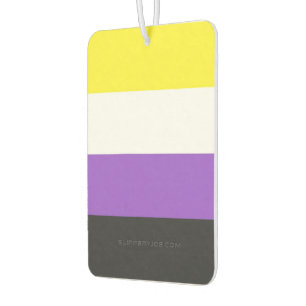 SlipperyJoe's Nonbinary Pride Flag yellow white pu Car Air Freshener